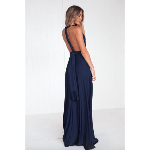 Xenia The Perfect Date Multiway Maxi Dress Blue 4 - Picture 12 of 15